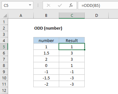 Excel ODD function