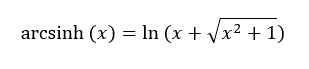 Formula for Inverse Hyperbolic sin of x 